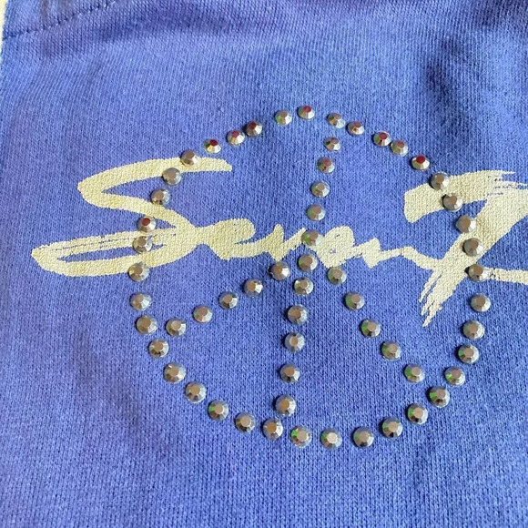 SEVEN7 Love And Peace Periwinkle Blue Zip-up Hoodie, Size Large - Picture 3 of 10